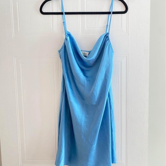 Wilfred Blue Satin Dress (size M) - Picture 1 of 8